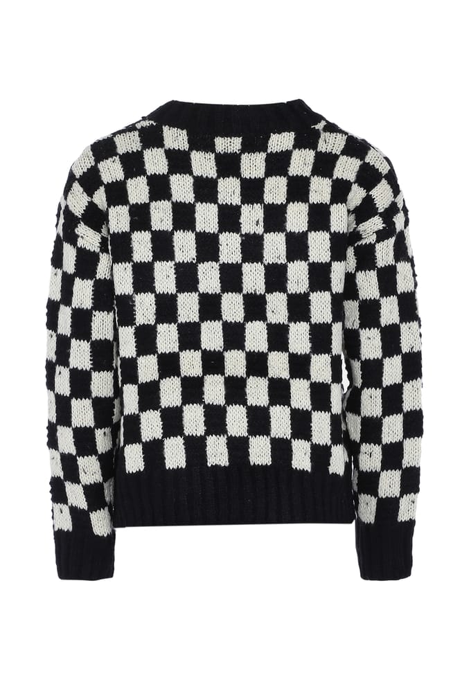 Mymo Jumper Dames WIT ZWART GERUIT