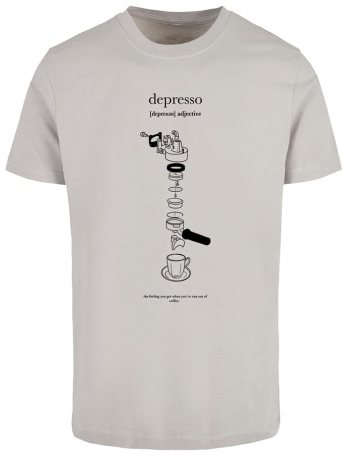 Mister Tee - Depresso Heren Tshirt - S - Grijs