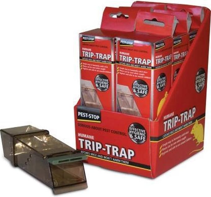Pest-Stop TripTrap Mouse Trap Box - Clear Pet Friendly Mouse Trap (6 per pack)
