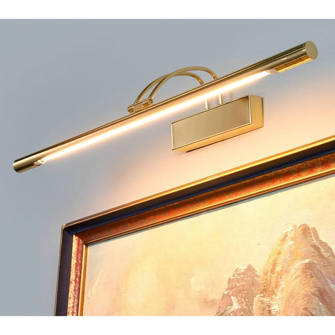 Searchlight LED schilderij lamp Piktura, gepolijst messing
