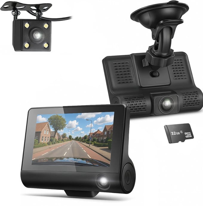 Living Needs Dashcam Auto – Voor & Achter Full HD Camera – Parkeerstand – G-sensor – Nachtvisie – 170° Groothoek – Loop Recording