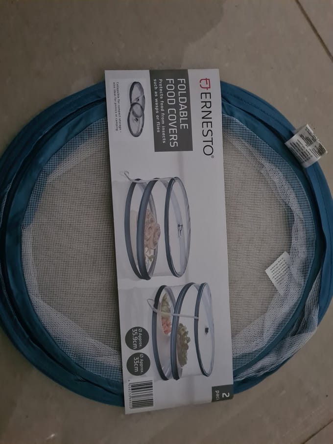 Ernesto inklpabare afdekstolp Vliegenkap - Voedselkap - vliegenkappen Blauw 2 stuks 2 maten