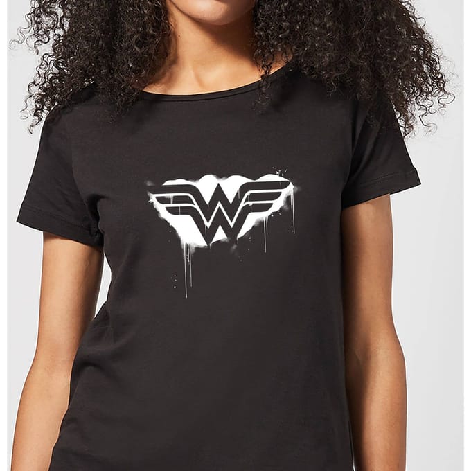 Justice League Graffiti Wonder Woman Women's T-Shirt - Black - S