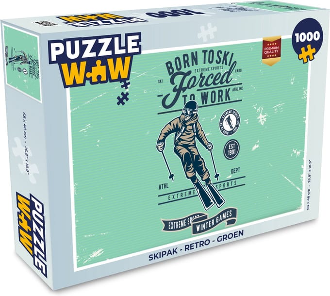 Puzzel Skipak - Retro - Groen - Legpuzzel - Puzzel 1000 stukjes volwassenen