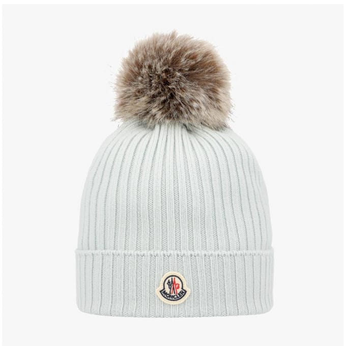 Bonnet Moncler à Pompon Écusson Logo 3b00007 A9327 91z 3B00007 A9327 91Z (L) gray