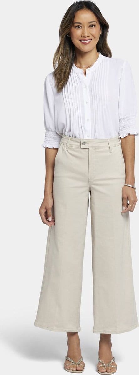 Mona Wijde Pantalon Enkel Jeans Met Hoge Taille