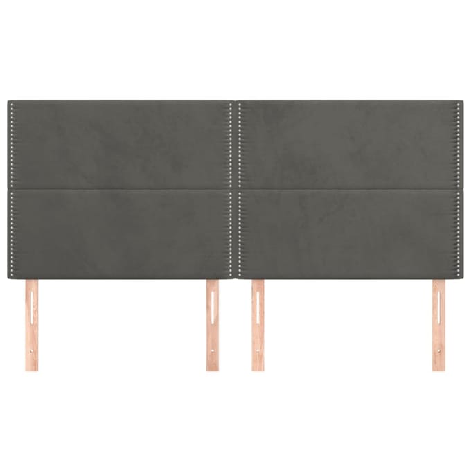 vidaXL - Hoofdbord - donkergrijs - 180x5x118/128 - cm - fluweel
