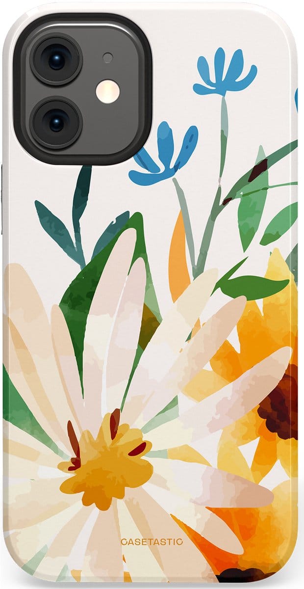 Casetastic Hoesje Geschikt voor Apple iPhone 12 Mini - Stijlvolle Beschermende Duo-layer Case - Veld vol zon