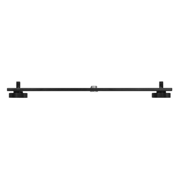 Dubbele Camera Mount Statiefbeugel Camera Flitsbeugels Verlengstang met 1/4 Inch Schroef voor Camera DSLR LED Licht zwart