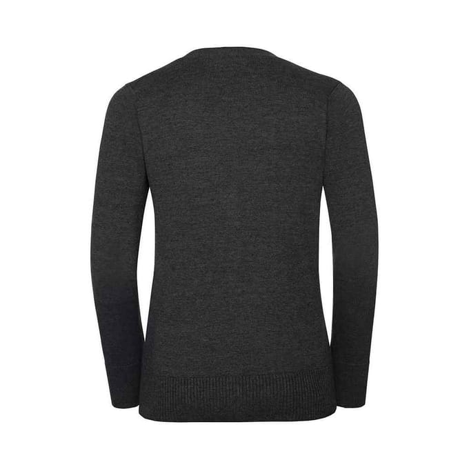 Russell Collection Dames/Dames Gebreid V Hals Vest (Houtskool mergel)