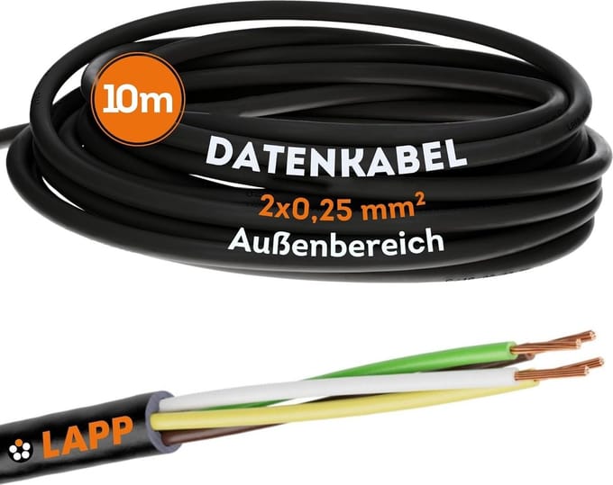 10 meter Lapp 1030217 UNITRONIC LiYY 2x0,25 BK