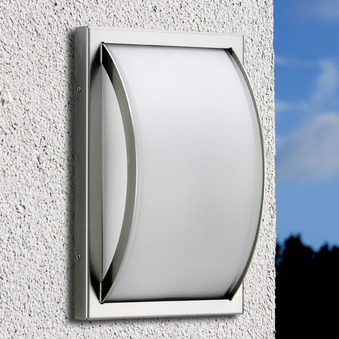 Albert Leuchten Buitenwandlamp Piegare, roestvrij staal, glas, E27