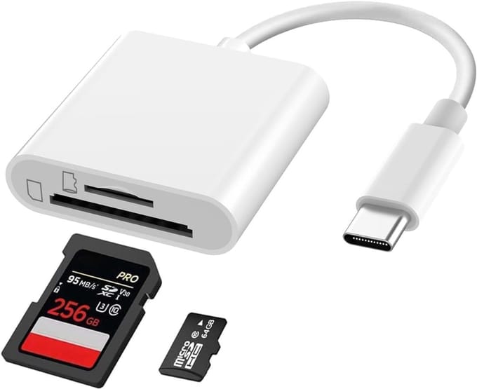 CRLYN® Sd Kaart Lezer - SD-kaart - SD-kaartlezer USB-C - Wit