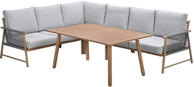 GI Bahama lounge-/diningset - Valley Sand/Teak look