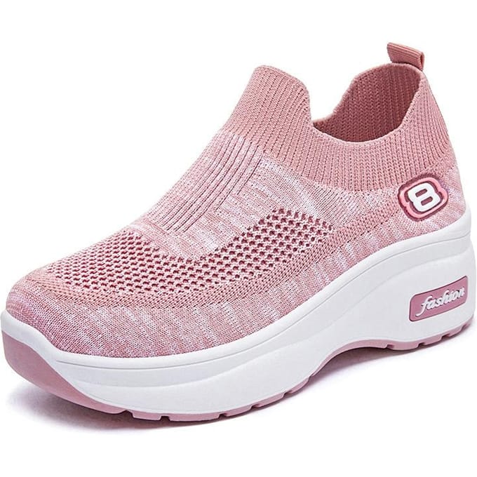 Nouveau Baskets pour femmes à semelles augmentées, chaussures de course respirantes à semelle épaisse 41 rose
