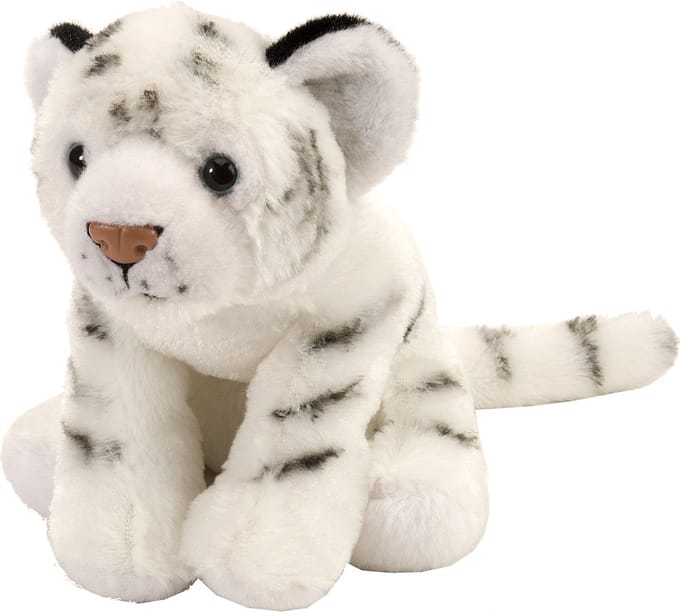 Wild Republic pluche knuffel witte tijger - 20 cm - gestreept - Dieren knuffels - Tijgers