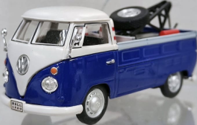 Cararama-Hongwell Volkswagen T1 - Modelauto - Schaal 1:43 - Blauw/Wit