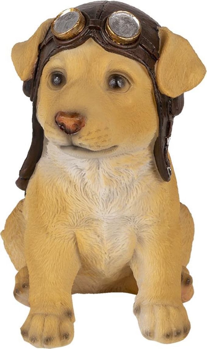 Clayre & Eef Beeld Hond 14x10x16 cm Bruin Polyresin