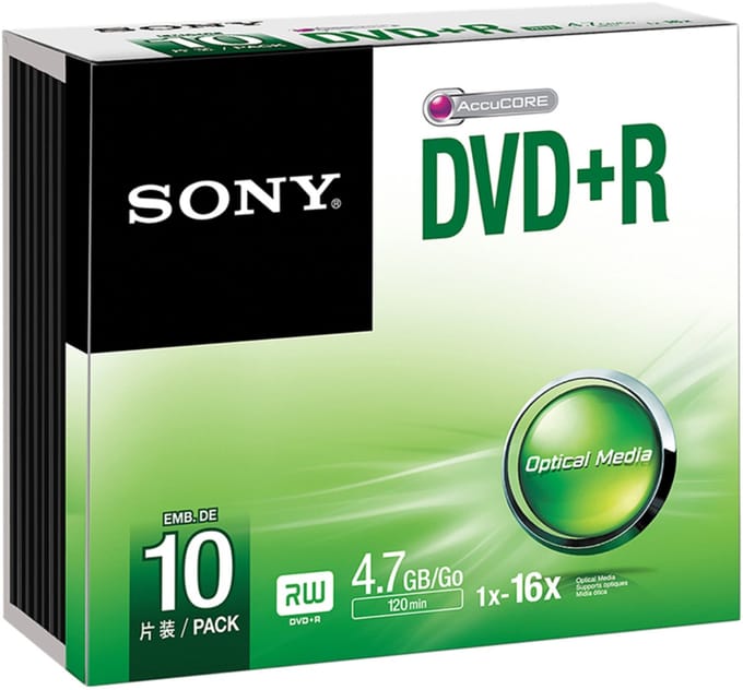 Sony 10DPR47SS - 10 x DVD+R - 4.7 GB ( 120min ) 16x - slim jewel case
