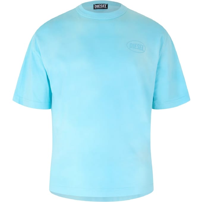 Diesel Heren Logo gewassen T-shirt (Blauw)