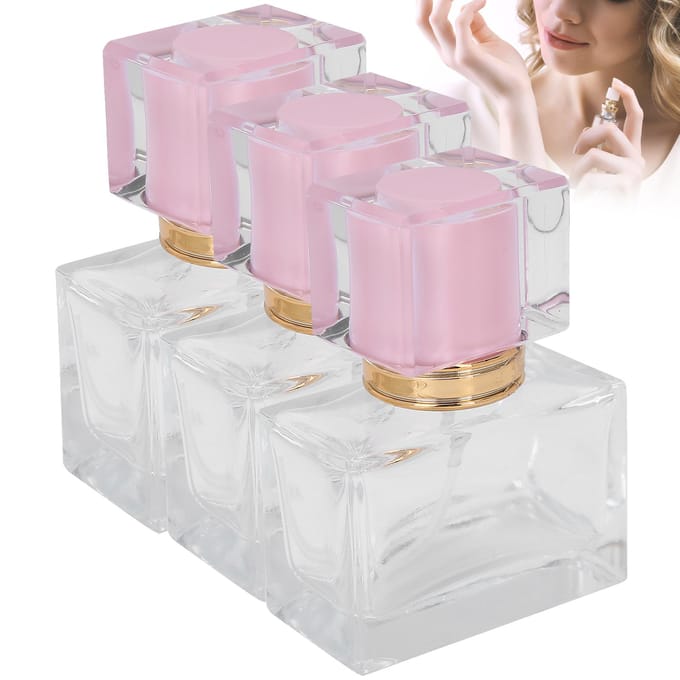 3 stuks Glazen Lege Parfumfles Make-up Navulbare Parfum Sprayfles DispenserRoze roze