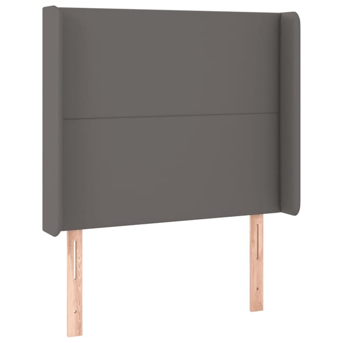 vidaXL - Hoofdbord - LED - 83x16x118/128 - cm - kunstleer - grijs