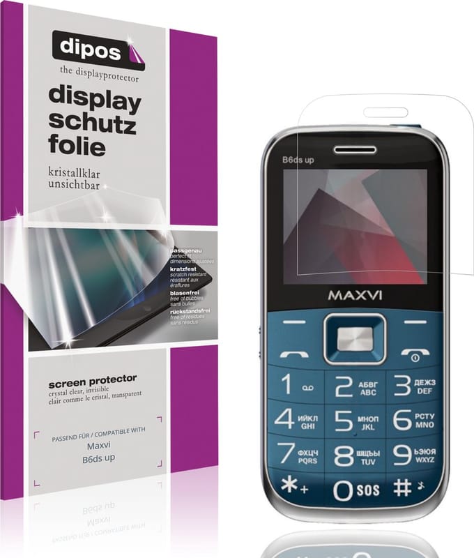 dipos – 4x Beschermfolie geschikt voor Maxvi B6ds up | Krasbestendige & heldere Screenprotector Ultra-Thin