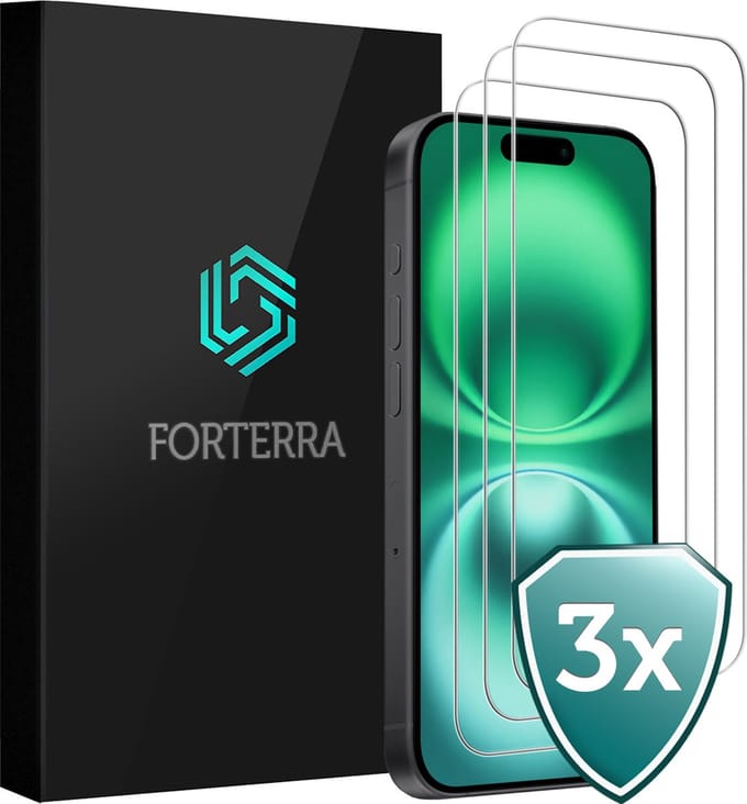 Screenprotector 3 Stuks - Geschikt voor Apple iPhone 16 Plus - Volledige Dekking - Beschermglas - Gehard Glas - Tempered Glass - Screen Protector