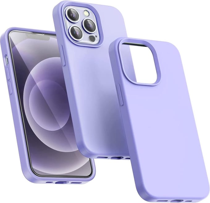 Hoesje Geschikt voor iPhone 14 Pro Max – Liquid Siliconen Backcover – Lila