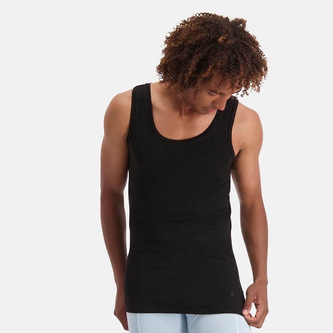 Comfortabel & Zijdezacht Bamboo Basics Singlet Stef (2-pack) - Zwart - XXL