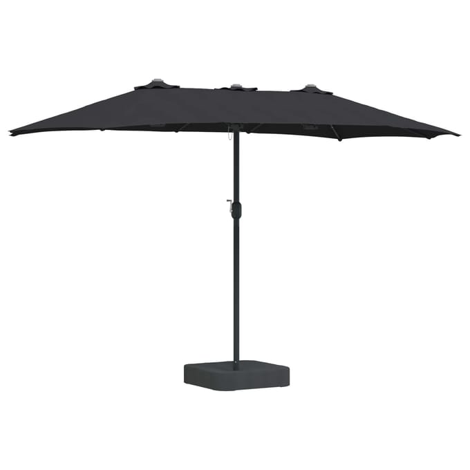vidaXL - Tuinparasol - Zwart - 385 - x - 209 - x - 244 - cm - Polyester