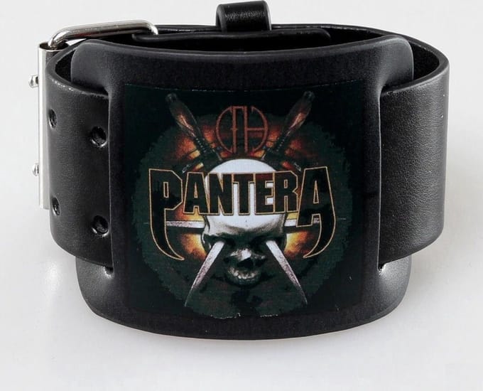 Pantera - Skull & Knives - Leren Polsband