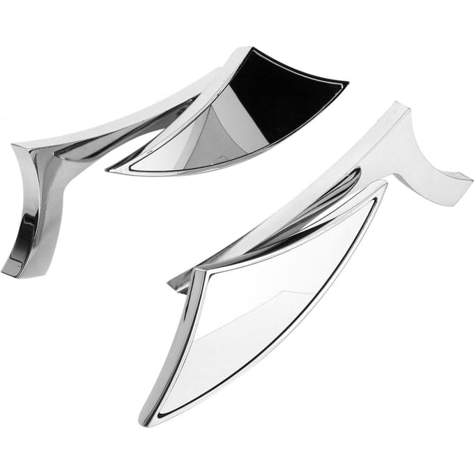 Rétroviseurs de moto chromés, filetage 8 mm/10 mm, 2 pièces, pour guidon de moto white
