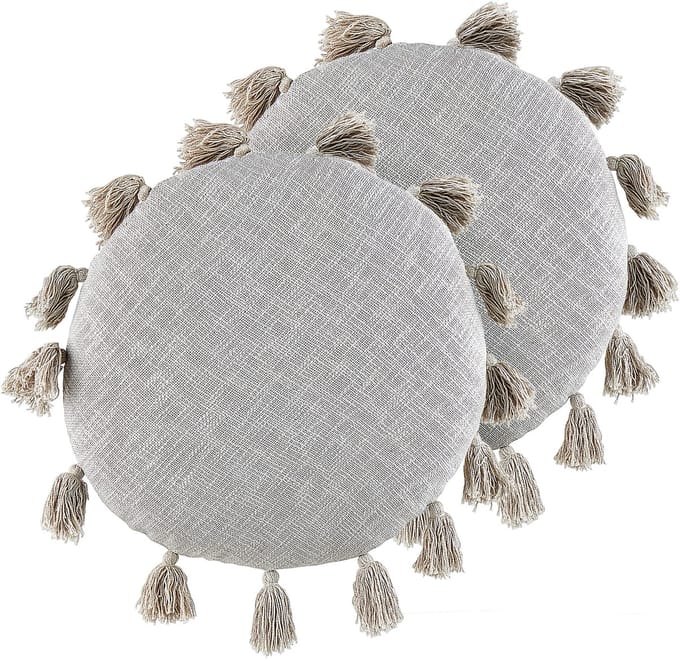 MADIA - Sierkussen set van 2 - Grijs - 45 x 45 cm - Katoen