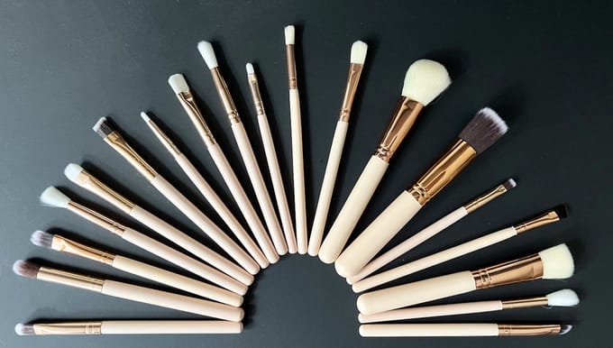 Afecto 20 delige make-up kwasten set - rose goud