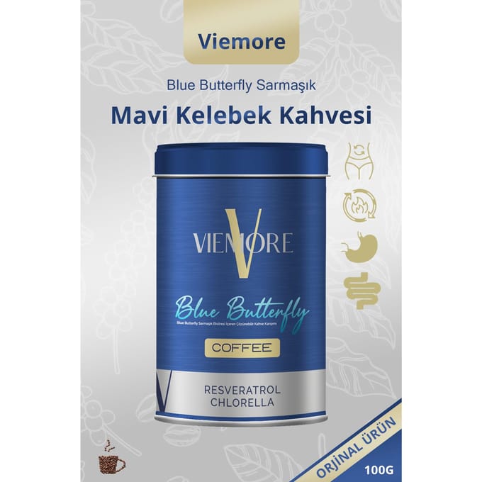 Viemore Blauwe Vlinder Wijnstok Extract RESVERATROL Koffie - Blauwe Vlinder Koffie 100g 1 PRC