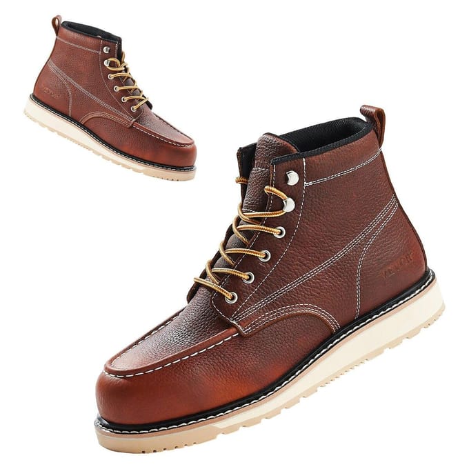 Bottes de travail à embout d'acier Taille UK 8.5 Imperméables Moc Toe pour Hommes Antidérapantes black