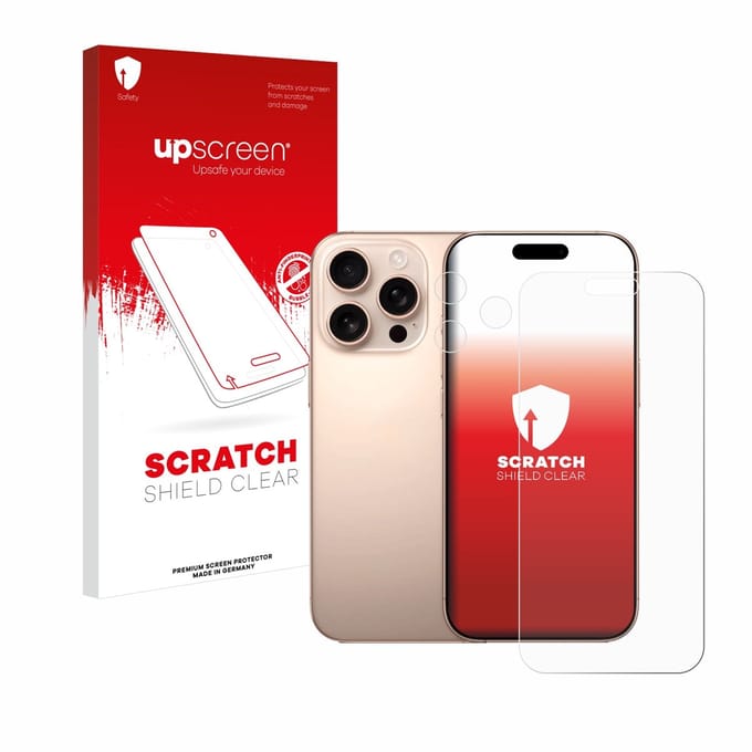 upscreen - Screenprotector voor Apple iPhone 16 Pro Max (Voor+Camera) - Folie Beschermfolie transparant