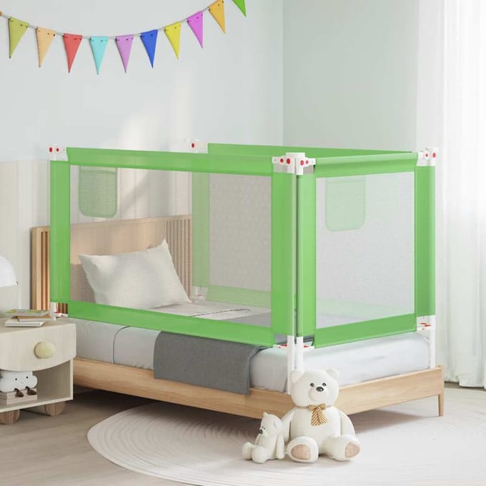 vidaXL Bedhekje peuter 150x25 cm stof groen