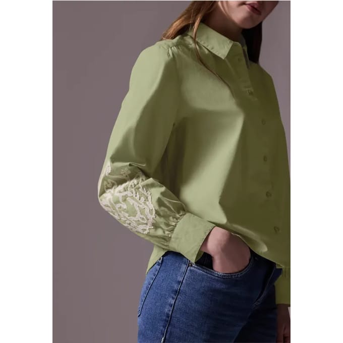 Overhemd blouse met borduursel
