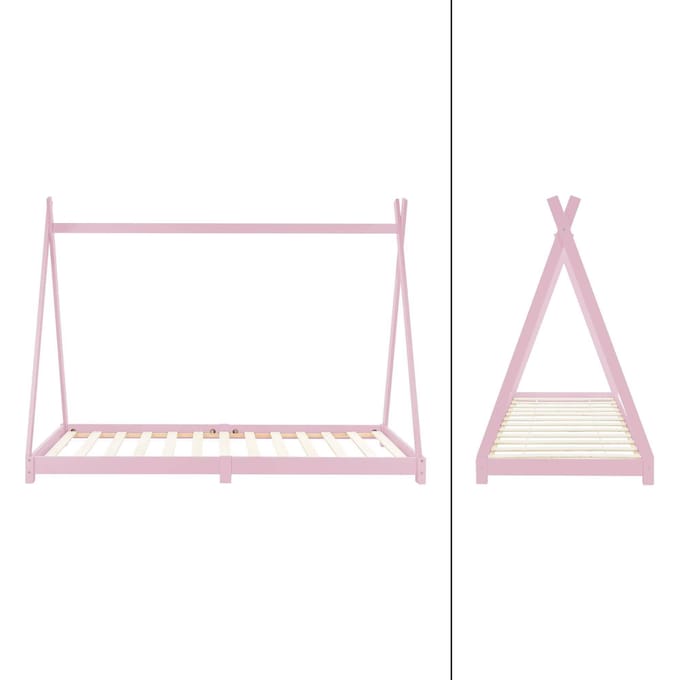 Kinderbed Tipi 90x200 cm roze grenen houten bed met lattenbodem ML design
