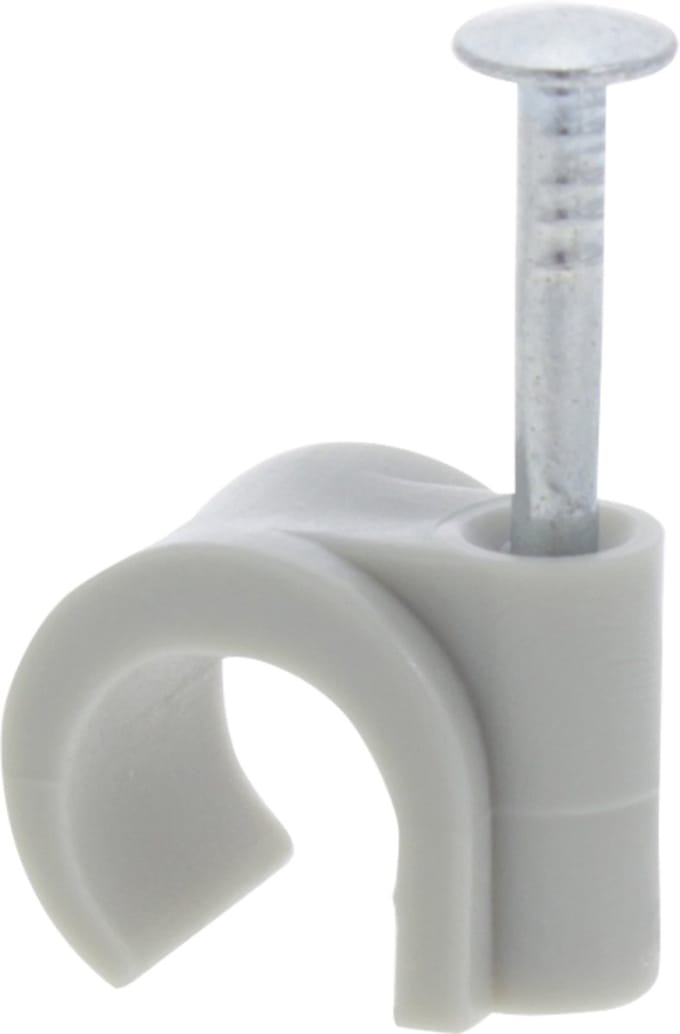 kabelclip rond 8-10 mm grijs; 20 stuks