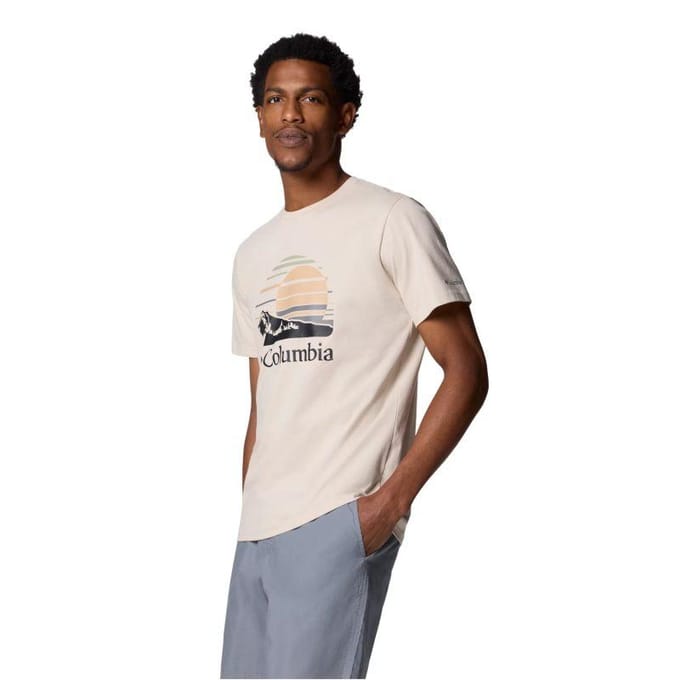 Columbia Heren Path Lake II Grafisch T-shirt (Beige)