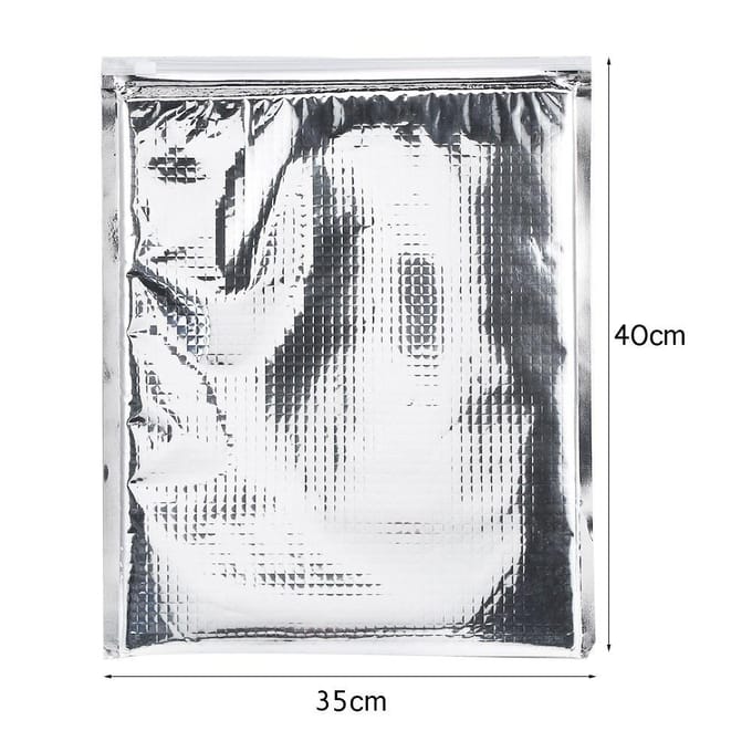 5-delige set Aluminiumfolie Geïsoleerde Voedselopbergtas Thermische Koeltas Zilver (35 * 40cm) gray