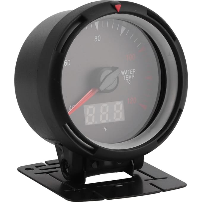 2,5 inch Watertemperatuurmeter 40 120 graden Celsius Watertemperatuurmeter LCD-scherm Universeel voor DC12V Auto gray