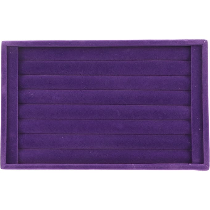 Paarse Fluwelen Ring Organizer 7 Sleuven Stapelbare Sieraden Opbergbak Oorbel Display Koffer blue