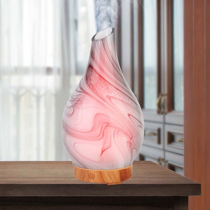 100ml Draagbare Diffuser Luchtnevelmaker Desktop Auto Slaapkamer Kleurrijk Licht Luchtbevochtiger UK Plug white