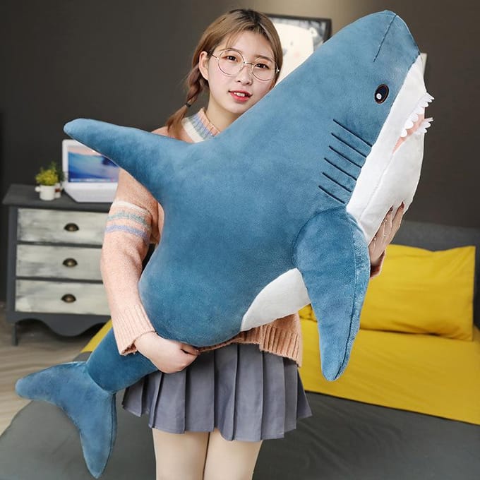 Nieuw Groot Formaat Zee Dieren Grote Haai Pluche Speelgoed Creatieve Getande Haai Pop Cadeau 100cm
