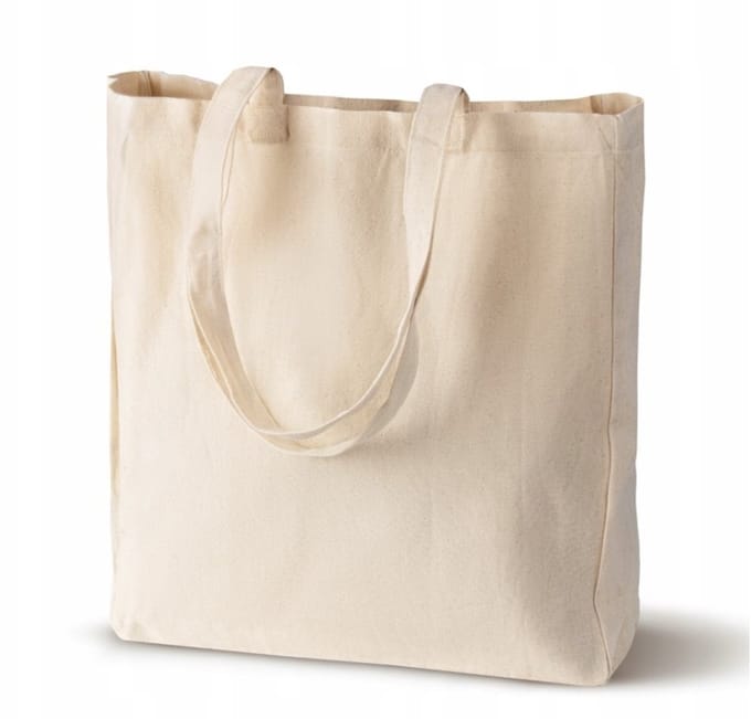 Ecru Katoenen Boodschappentas 38x38 cm, 280g, Lange Handvatten
