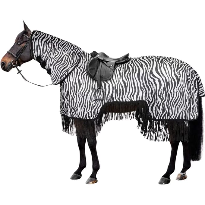 Paardenvliegendeken met franjes Horze Defender